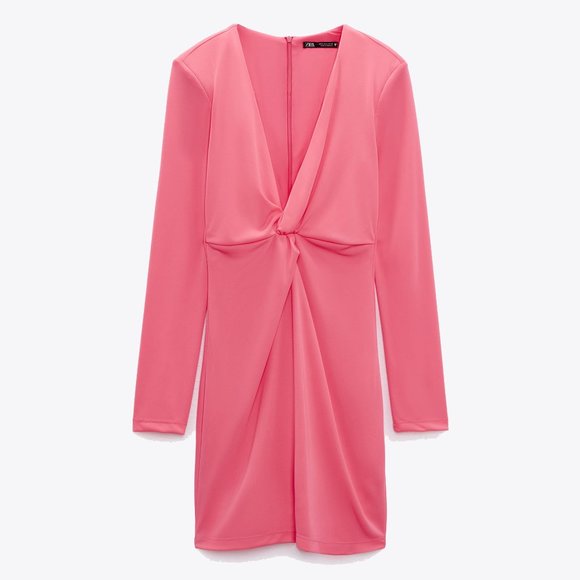 Zara Stretchy Front Knotted Dress - Picture 1 of 6